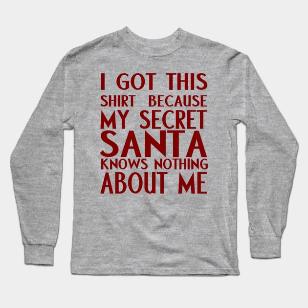 Secret Santa Long Sleeve T-Shirt by Gsweathers